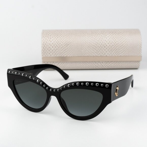 Jimmy Choo Women Sunglasses Black Grey Gradient Cat Eye SONJA/G/S 0807 BRAND NEW - Picture 1 of 15